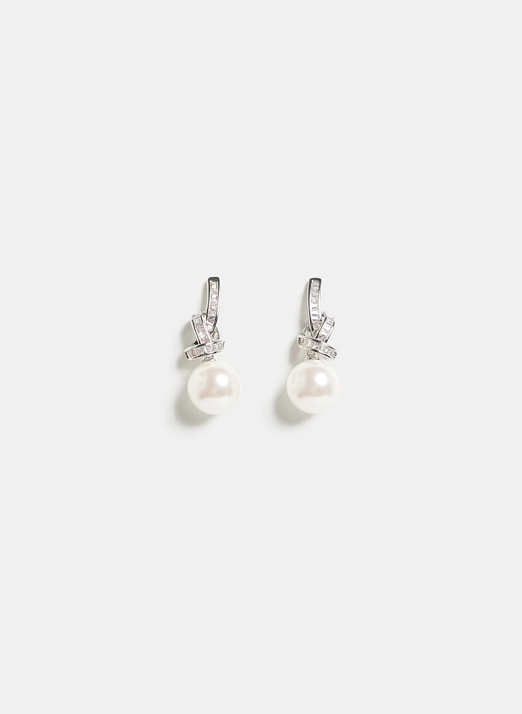 Boucles d'oreilles en cristaux et perles