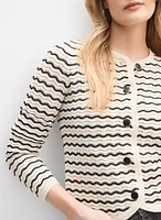 Wave Stitch Pointelle Cardigan