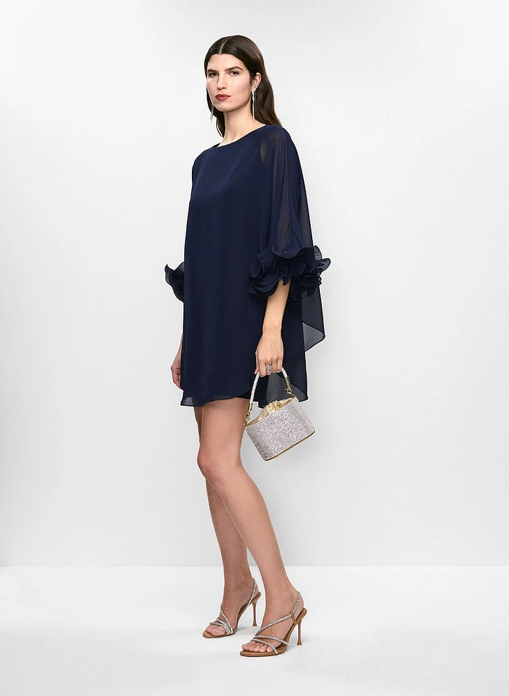 Robe cocktail avec manches en chiffon