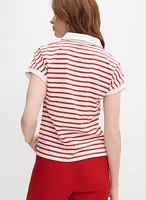 T-shirt rayé à col polo
