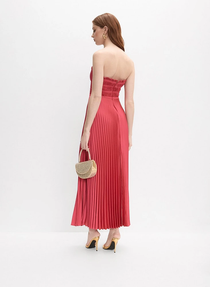Satin Plissé Dress