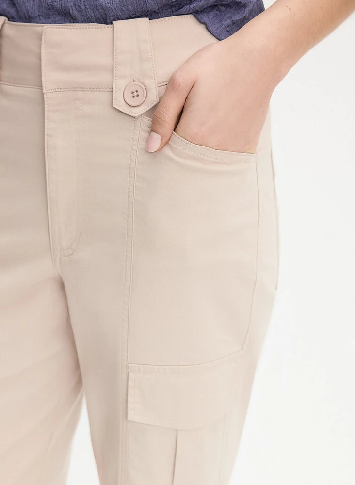 Stretch-Cotton Cargo Capris