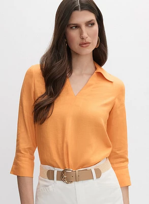 Joseph Ribkoff - Linen Polo Blouse