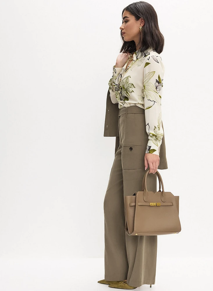 Wide-Leg Utility Pants