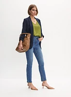 Shawl Collar Jacket & Embellished Detail Jeans