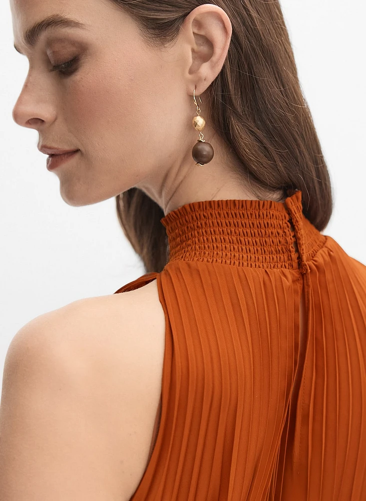 Robe plissée en satin