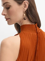 Robe plissée en satin