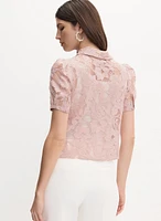 Pearl Button Lace Blouse