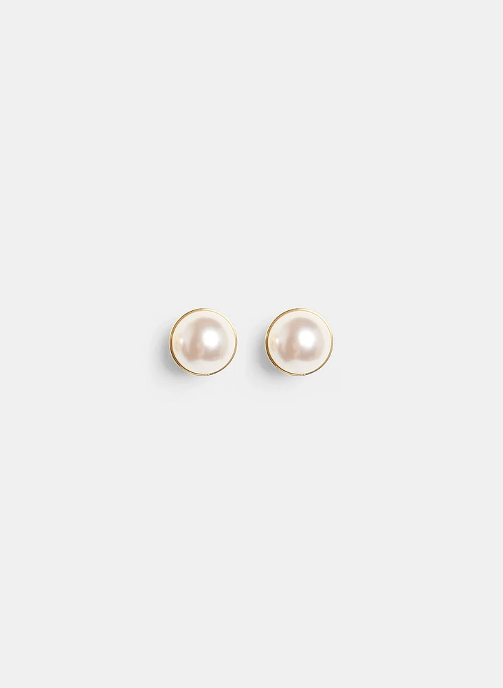 Faux Pearl Stud Earrings