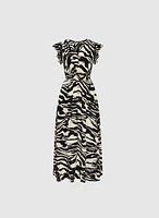 Animal Print Smocked Waist Dress