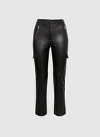 Vegan Leather Cargo Pants