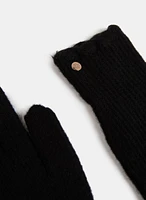 Scalloped Trim Wool-Blend Gloves