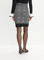 Plaid Print Knit Pencil Skirt