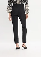 Cuffed Straight-Leg Ankle Pants