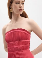 Satin Plissé Dress