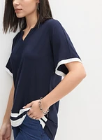 Contrast Trim Top