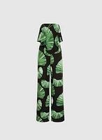 Combinaison-bustier à motif tropical