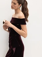 Off-the-Shoulder Velvet Dress