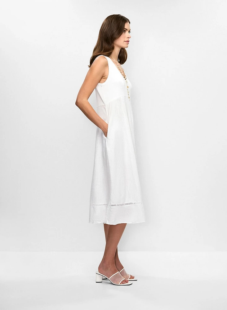 Sleeveless Linen-Blend Dress