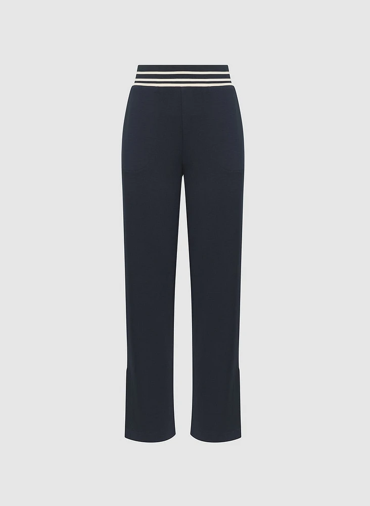Striped Trim Knit Pants