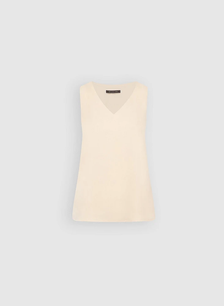 Blouse en crêpe à encolure V