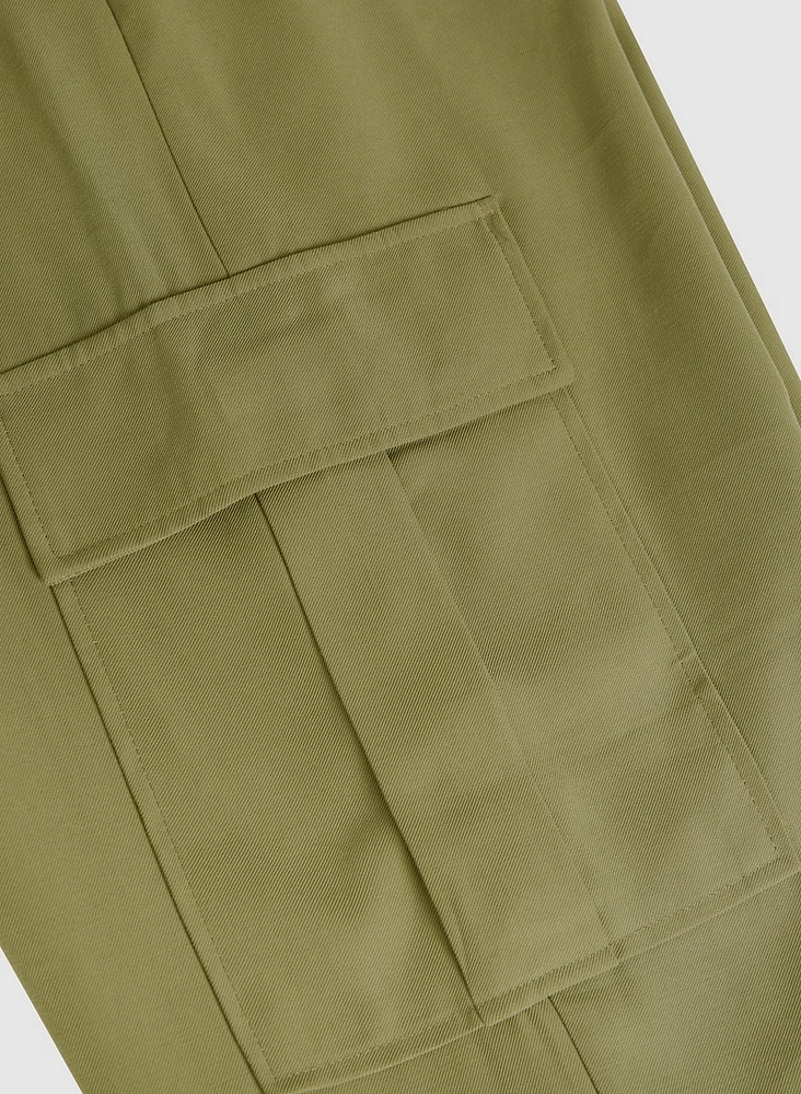 Tie Waist Cargo Pants