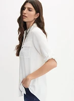 Utilitarian Button Up Blouse