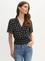 Blouse cache-coeur à motif floral