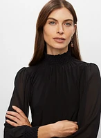 High Neck Chiffon Blouse