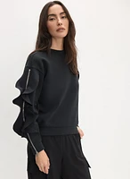 Ruffle Sleeve Sweatshirt