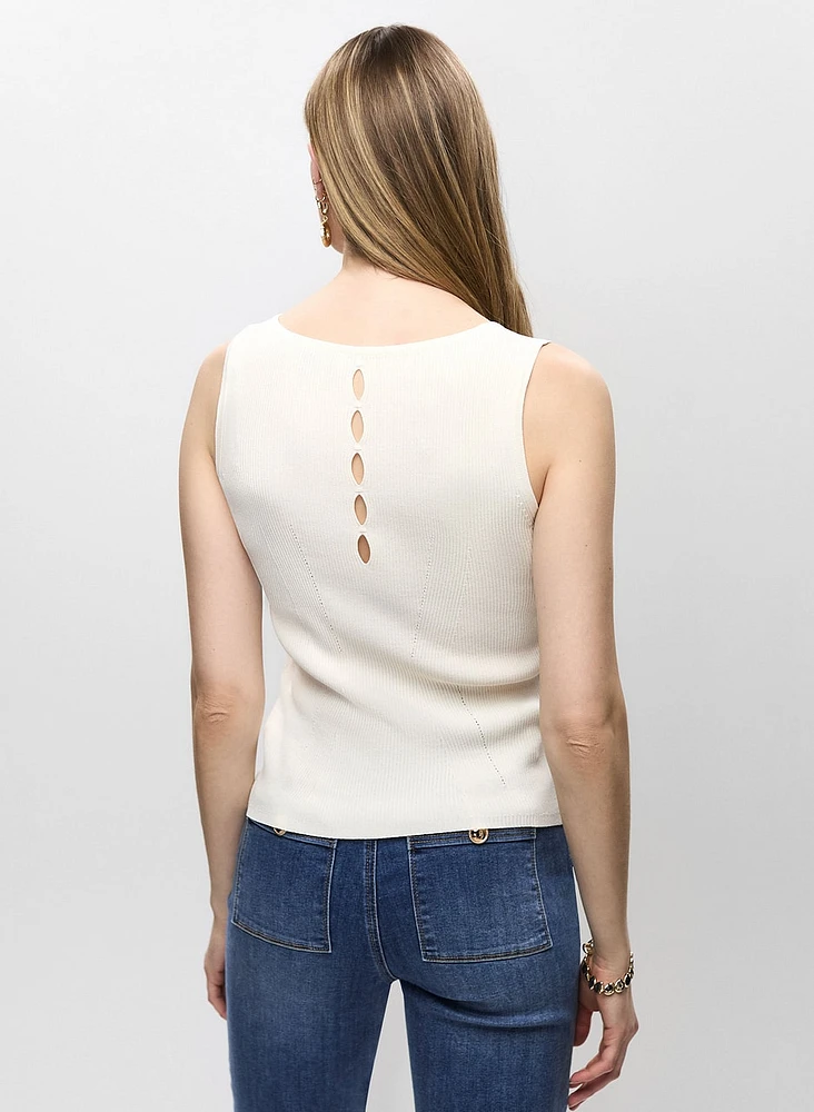 Knit Peephole-Back Tank