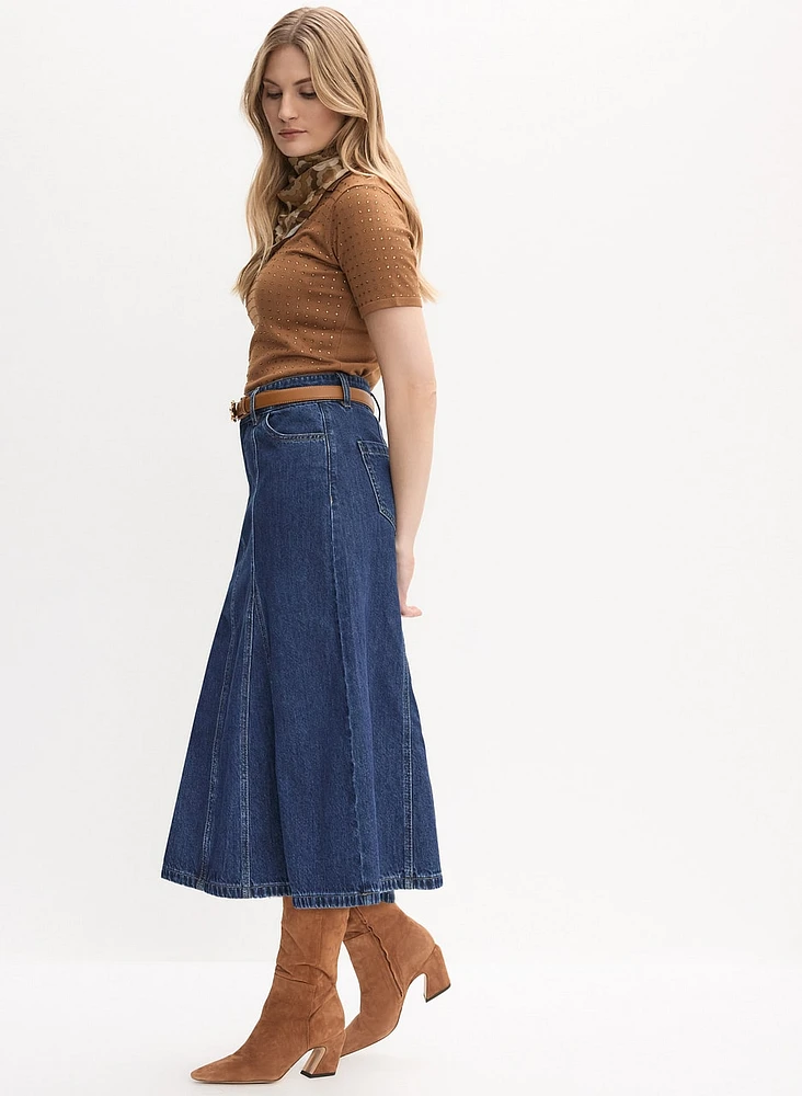 Denim Midi Skirt