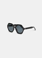 Rounded Geometric Frame Sunglasses