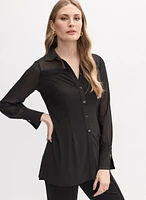 Long Sleeve Button-Up Blouse