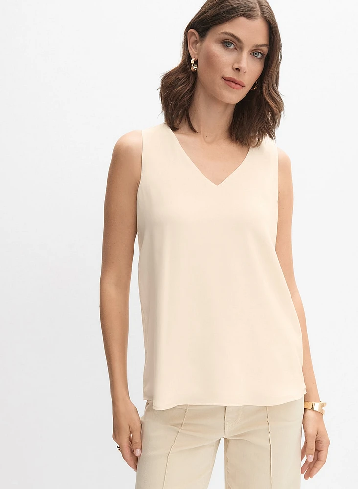 Blouse en crêpe à encolure V