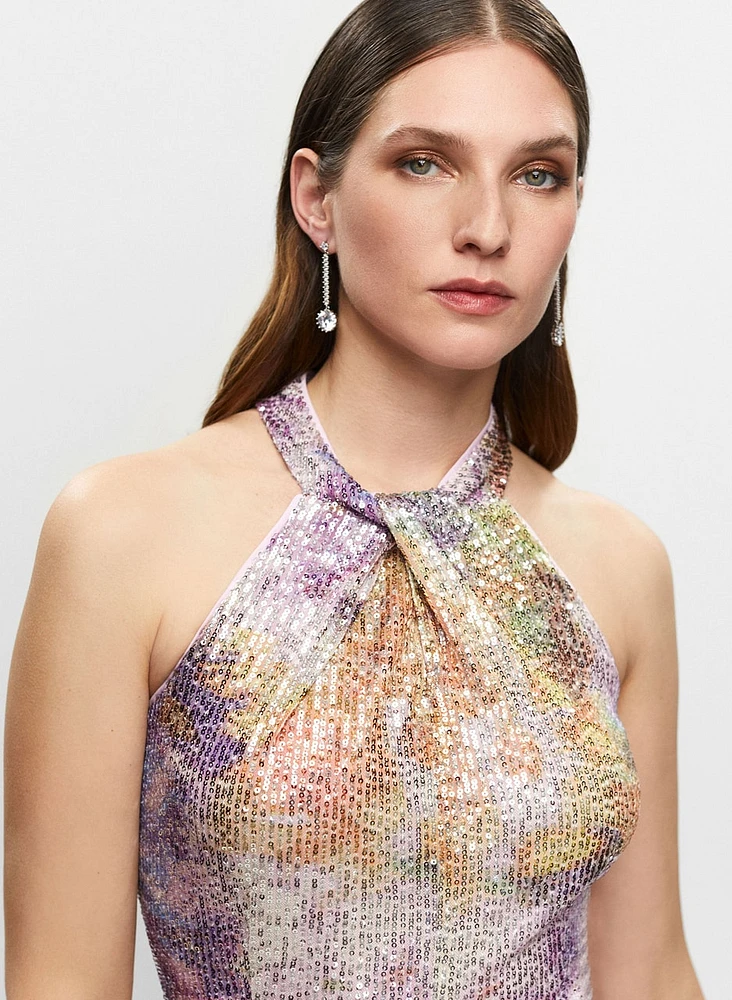 Asymmetric Sequin Dress