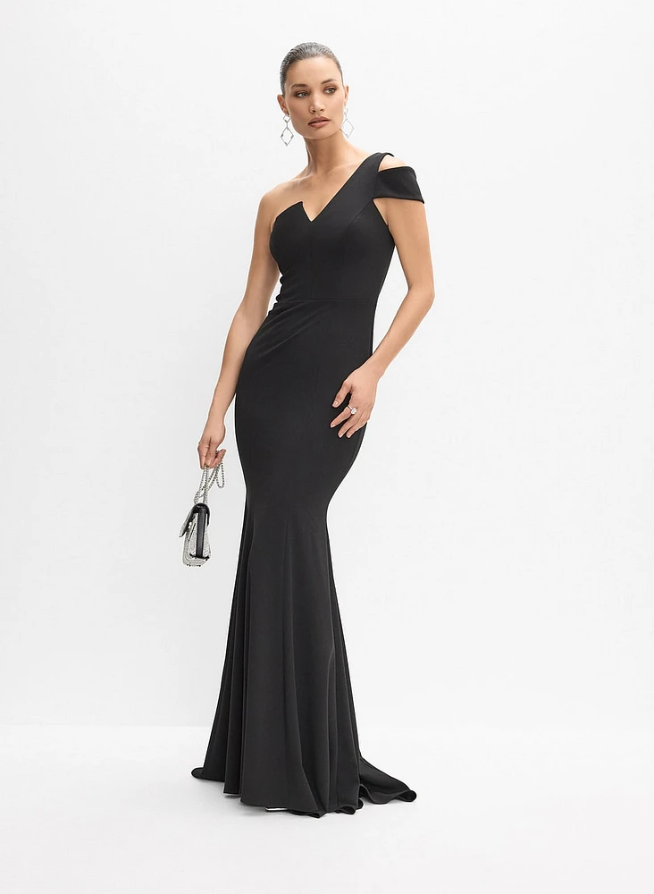 Robe de soirée asymétrique à épaule unique