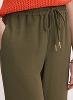 Drawstring Waist Wide-Leg Pants