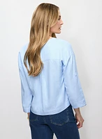 Blouse en lin avec poches à sequins