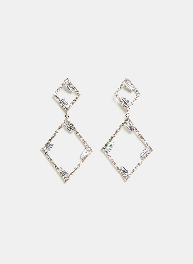 Crystal Square Earrings