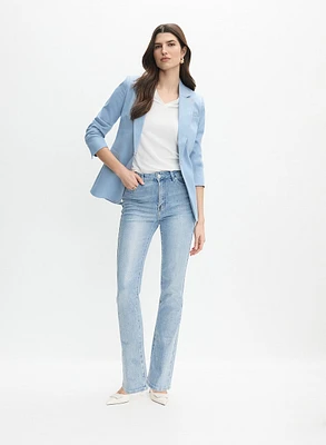 Jewel Button Denim Blazer & Foil Dot Jeans