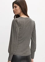 Houndstooth Knit Top