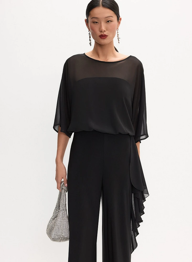 Chiffon Wide-Leg Jumpsuit