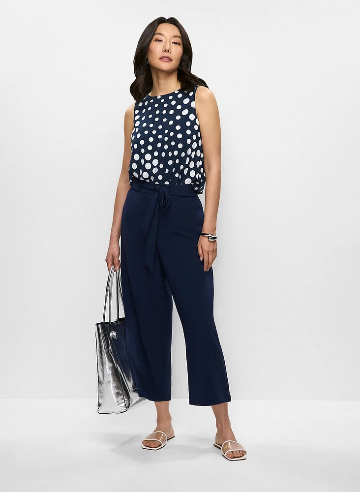 Polka Dot Top & Belted Pants