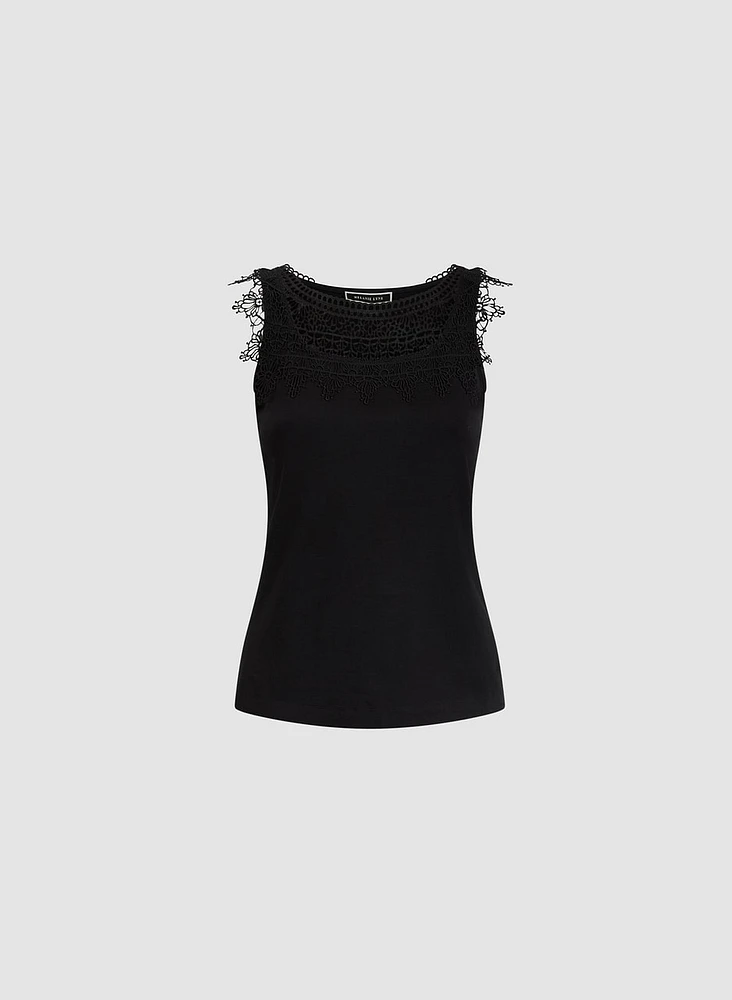 Sleeveless Lace Detail Top