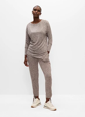 Melange Knit Pull-On Pants