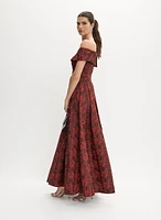 Off-the-Shoulder Floral Gown