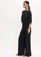 Chiffon Wide-Leg Jumpsuit