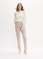 Lace Cuff Crew Neck Top
