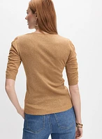 Shirred Glitter Knit Top